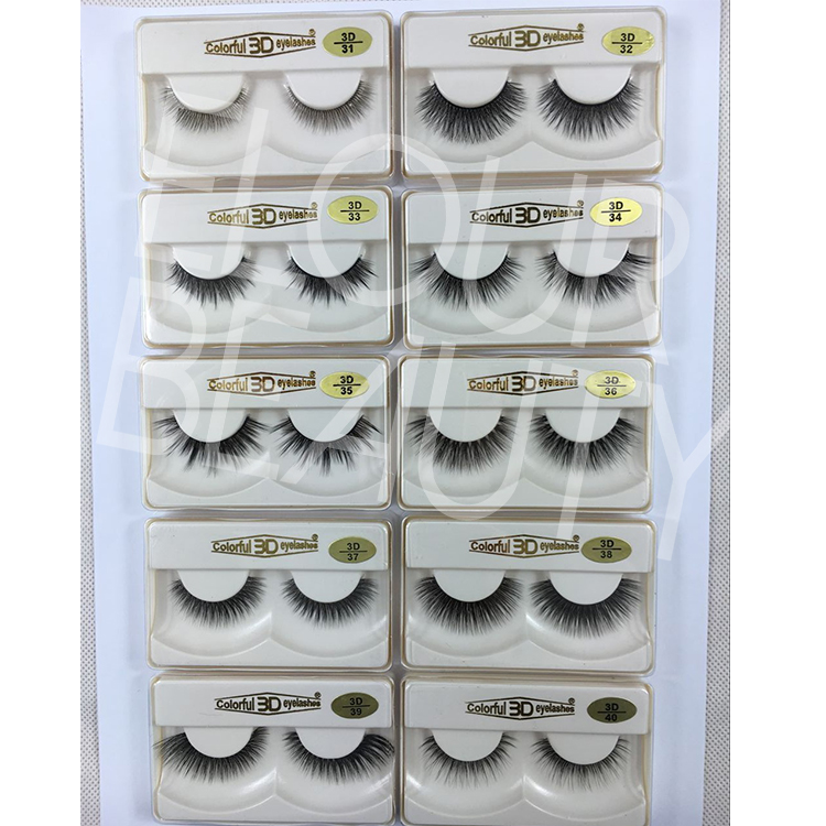 Natural looking silk lashes with custom package box EJ13